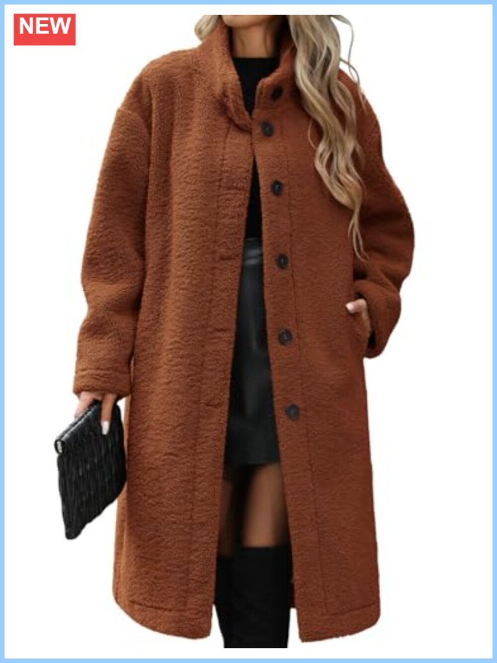 Faux Fur Winter Coat Warm Long Cardigan Open Front Button